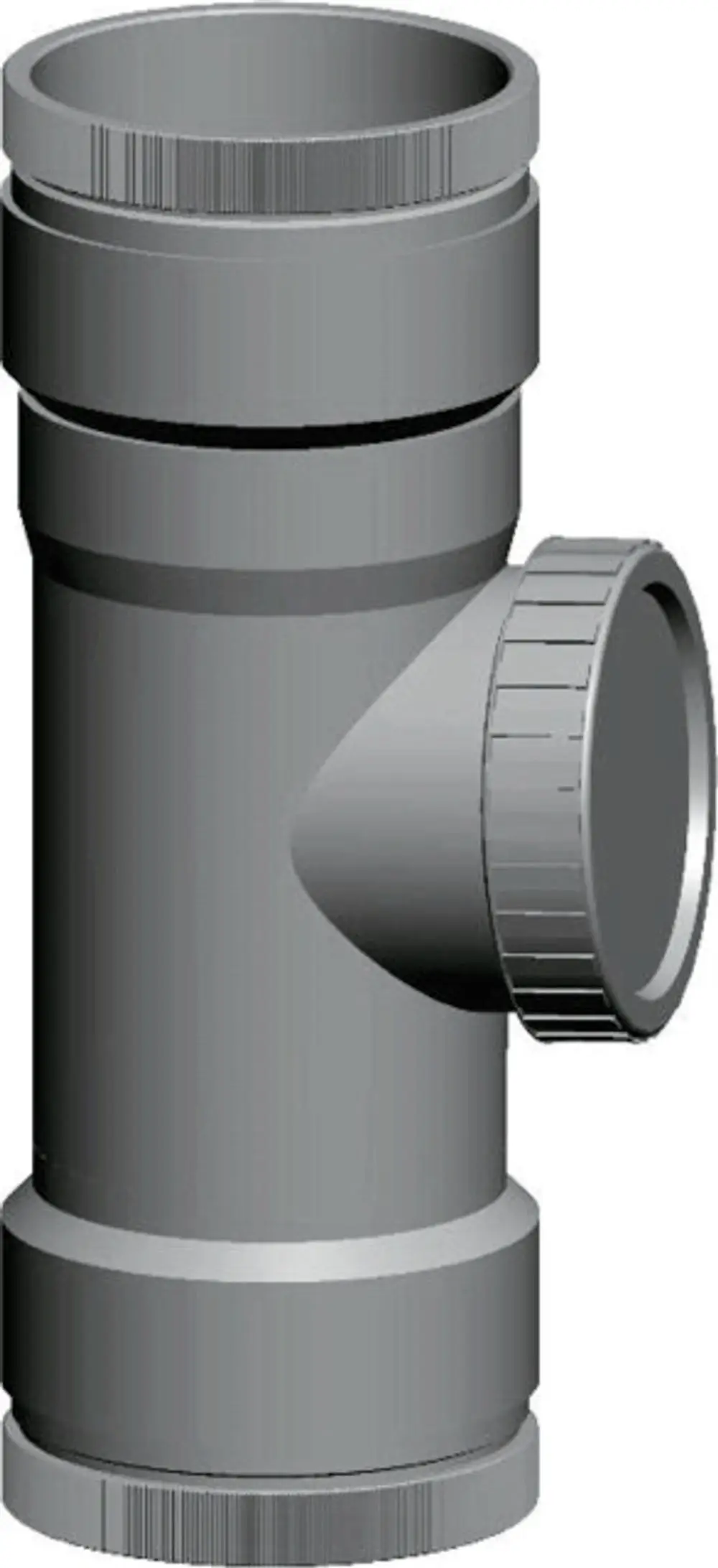 Revisionsrohr aus PP mit einem seitlichen Anschluss, hergestellt von Wolf, zur Verwendung in Abwassersystemen. Flexibles Design zur einfachen Installation.